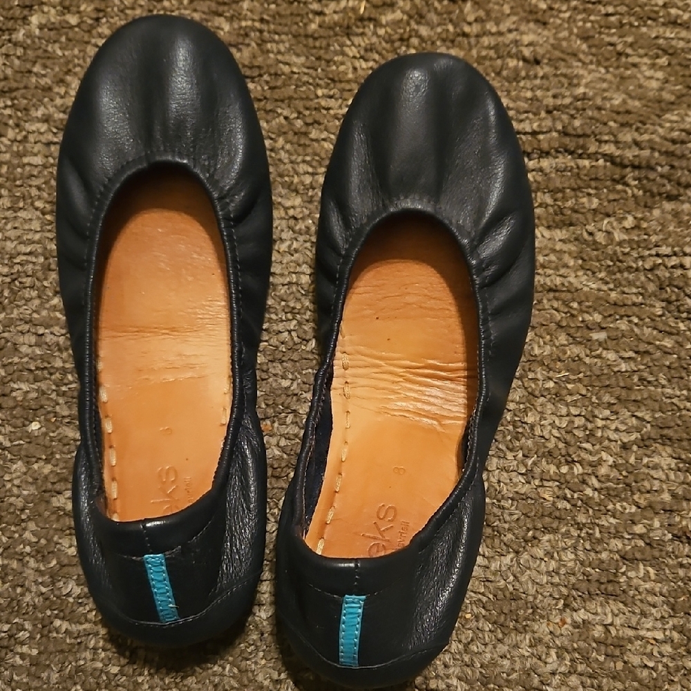 Tieks Navy Blue Leather Flats